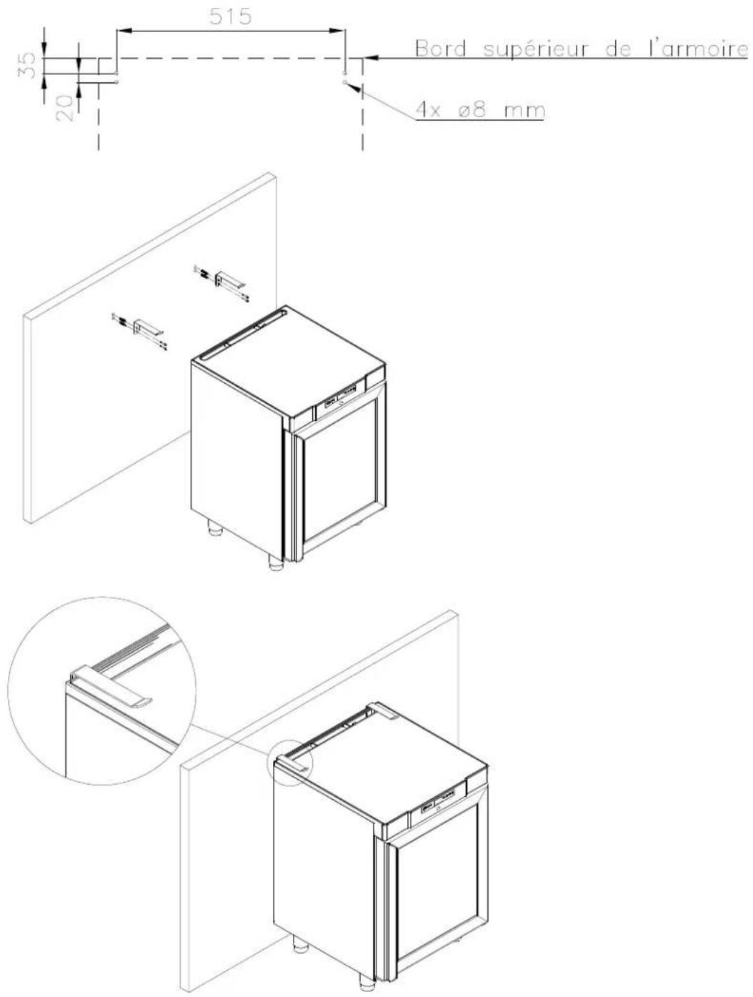 GRAM F 410 RG L1 6N - Important! Concerne les armoires avec une porte vitrée : - 1