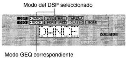 AIWA AVD55 - Presione el botón DSP y gire MULTI JOG hasta que aparezca el modo DSP que desee. - 1