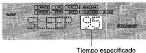 AIWA AVD55 - Presione el botón UP o DOWN antes de cuatro segundos para especificar el tiempo hasta que se desconecte la alimentación. - 1