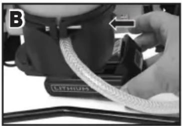 Chapin 63985 - INSTALLING AND REMOVING THE BATTERY PACK FROM THE SPRAYER - 1