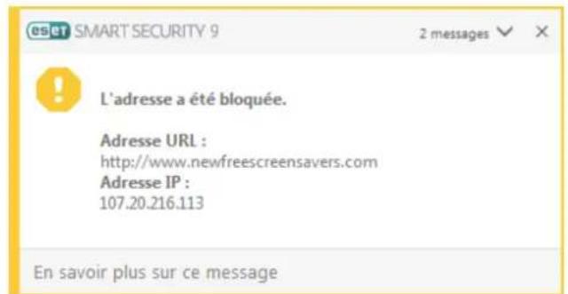 ESET Smart Security 9 - Avertissement - Menace potentielle détectée - 2
