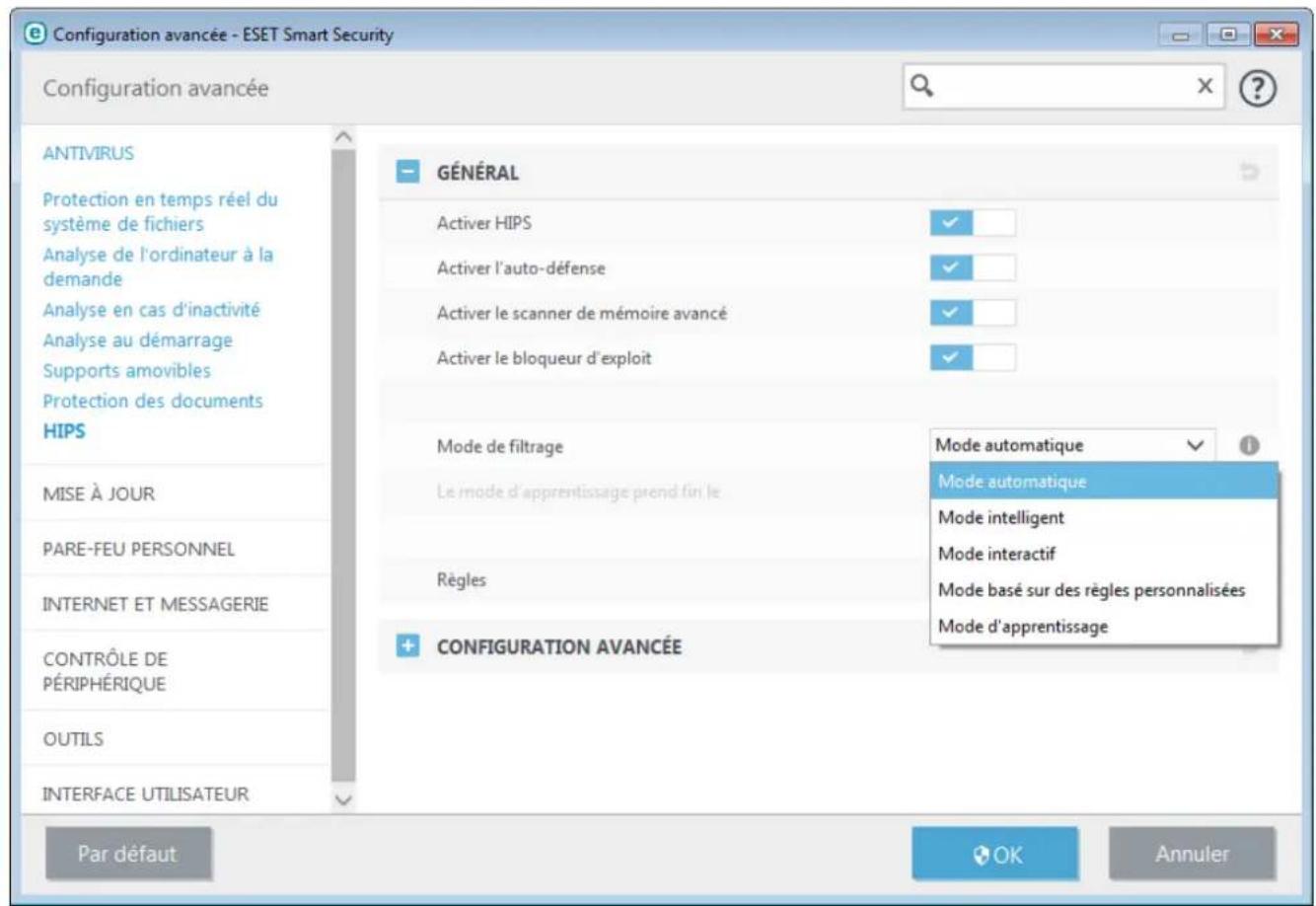 ESET Smart Security 9 - Système de détction d'intrusion au niveau de l'hôte (HIPS) - 2