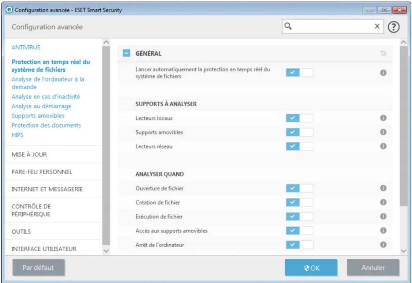 ESET Smart Security 9 - Protection en temps réel du système de fichiers - 1