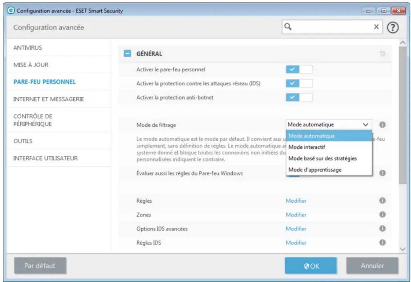 ESET Smart Security 9 - Pare-feu personnel - 1