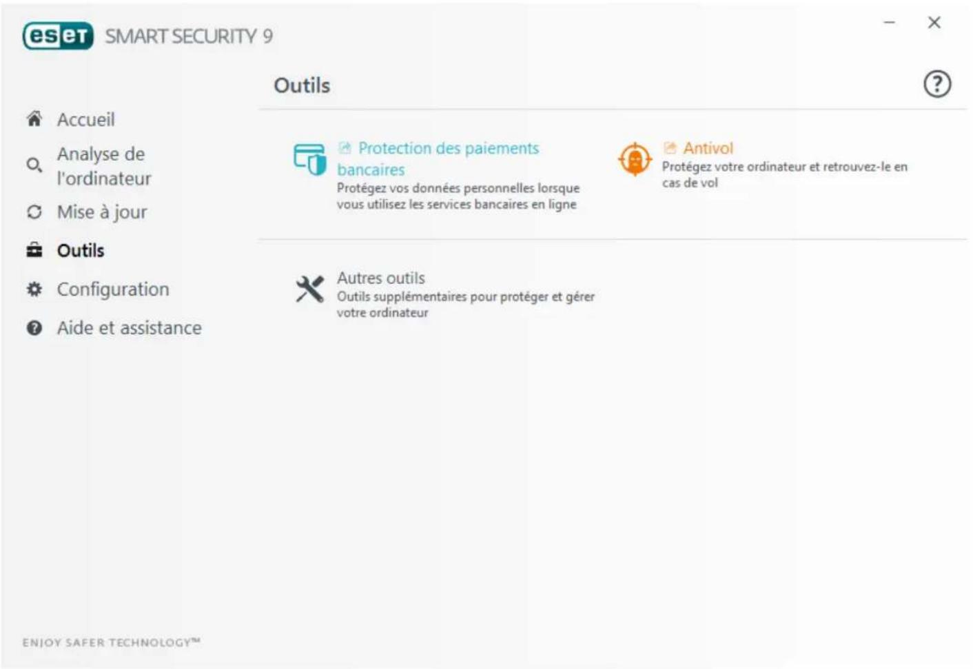 ESET Smart Security 9 - Outils - 1