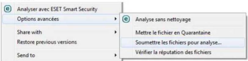 ESET Smart Security 9 - Menu contextuel - 1