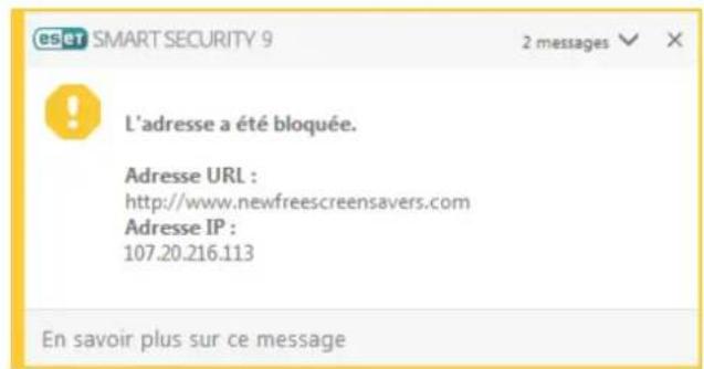 ESET Smart Security 9 - Avertissement -Menace potentielle détectée - 2