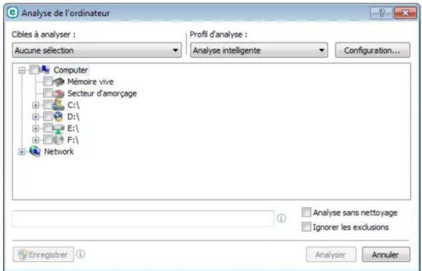 ESET Smart Security 9 - Lanceur d'analyses personnalisées - 1