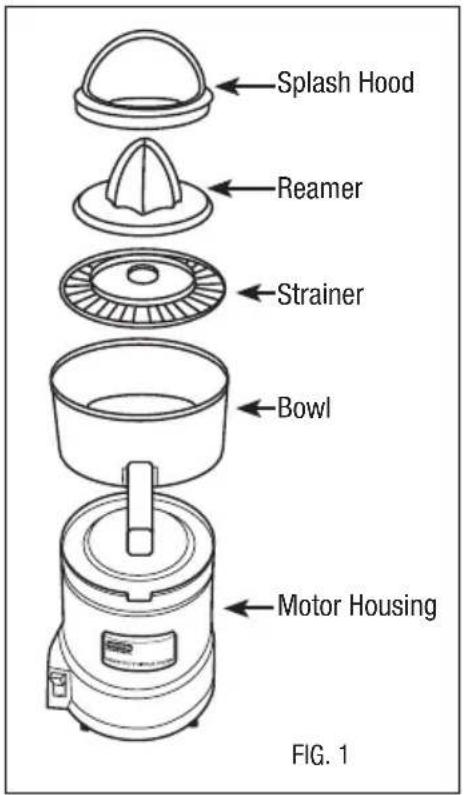 Waring Commercial JC4000 - ASSEMBLING: (SEE FIG. 1) - 1