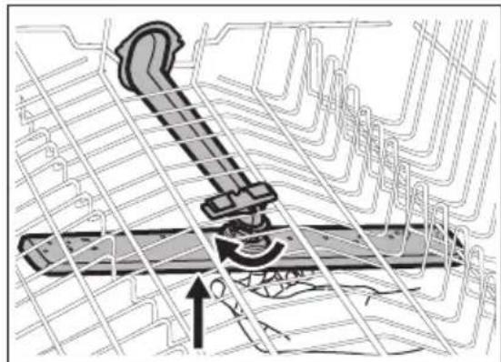 Limpieza del brazo aspersor superior 1