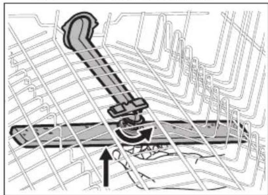 Limpar o BRAço aspersor superior 3
