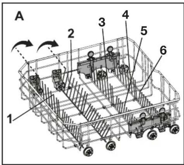BEKO DFN100 - Tiges du panier inférieur rétractables (6 pieces) - 2