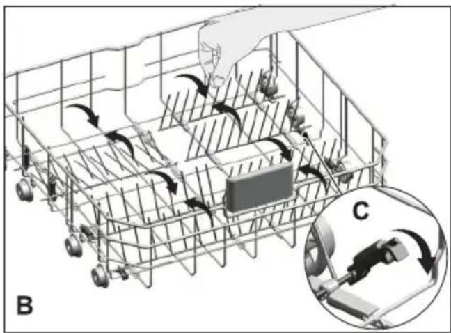 BEKO DFN100 - Tiges rétractables du panier inférieur - 2