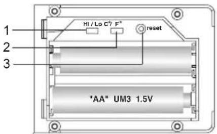 HI / Lo C°F reset "AA" UM3 1.5V