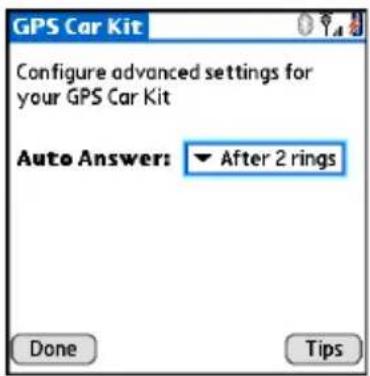 PALM 3262NA - 将 GPS 导航器车载套件 设置为自动应答呼叫 - 1