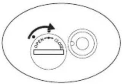 PANASONIC EWDJ10 - Stäng batteriluckan genom att vrida den till CLOSE. - 1
