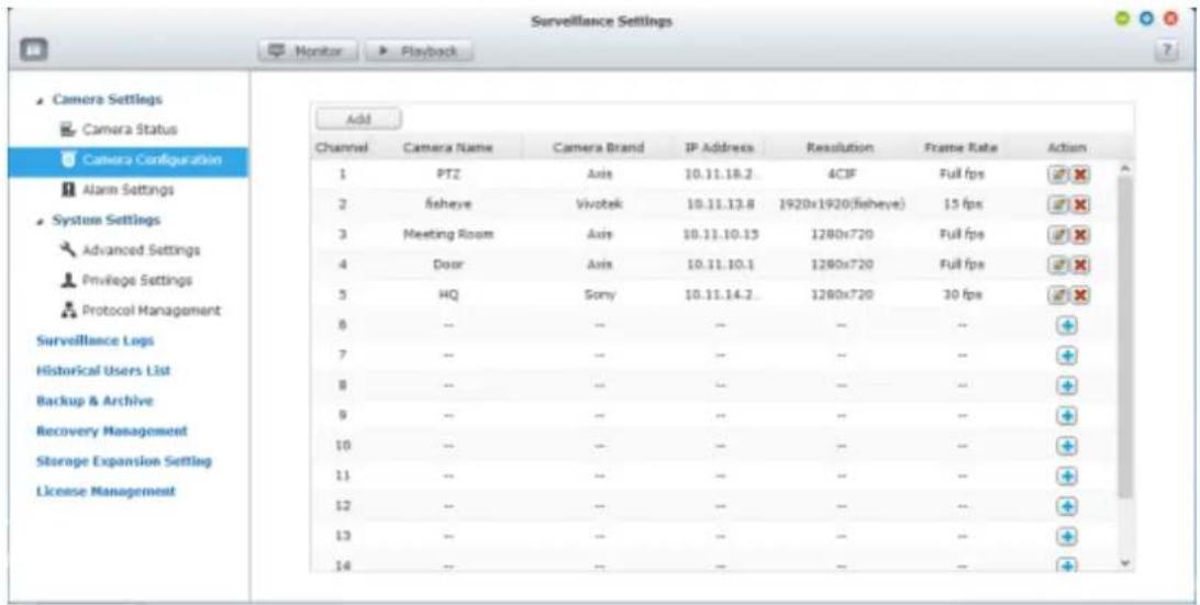QNAP VS8132URP PRO+ - Configuration de la caméra - 1