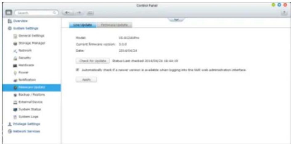 QNAP VS8132URP PRO+ - Mise à jour du firmware - 1