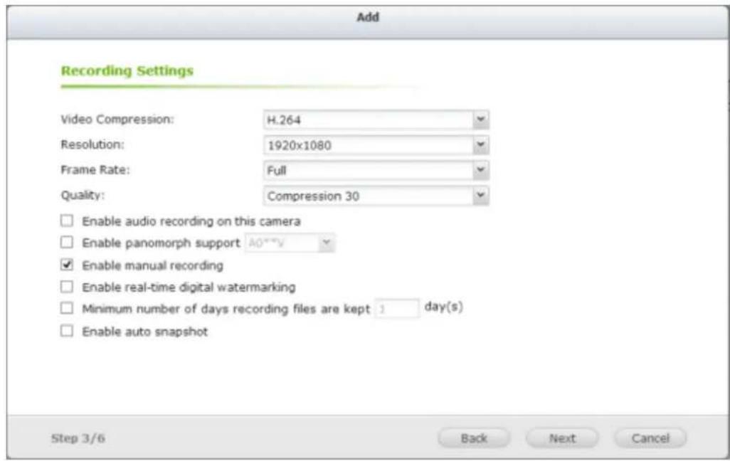 QNAP VS12164URP PRO+ - Configuration de laamera - 5