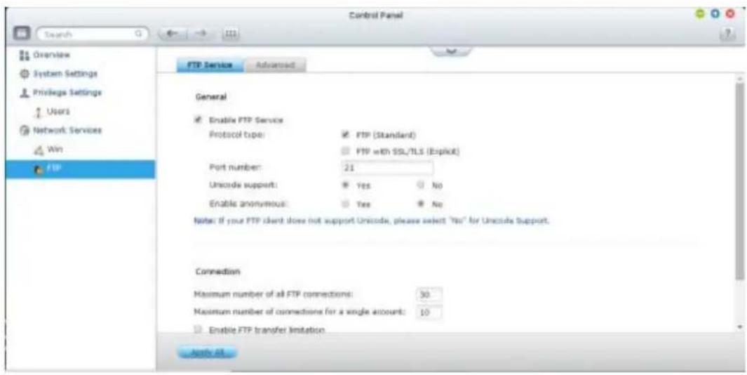 QNAP VS12164URP PRO+ - Service FTP - 1