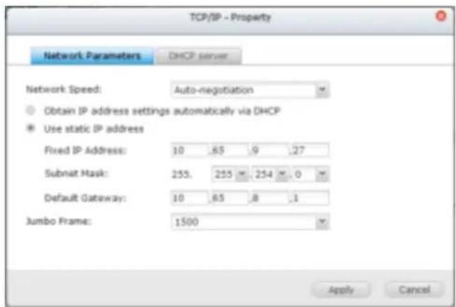 QNAP VS12164URP PRO+ - Paramètres réseau - 1