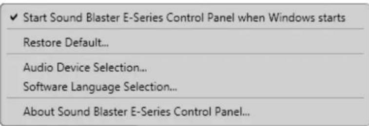 CREATIVE Sound Blaster E3 - Configuration des paramètres généraux - 2