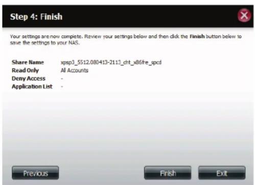 D-LINK DNS340L - Assistant de configuration des partages ISO - 7