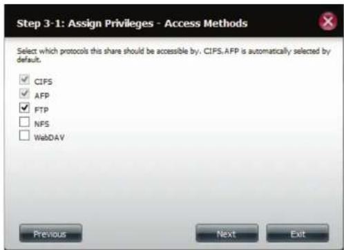 D-LINK DNS340L - Assistant Ajouter/Modifier des partages réseau - 8