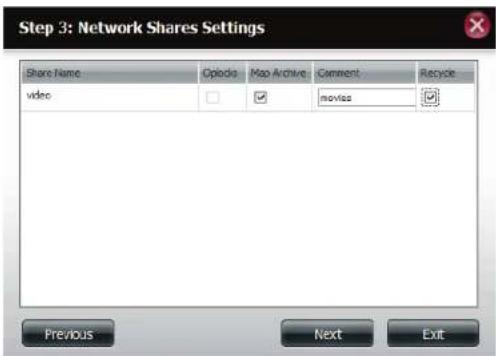 D-LINK DNS340L - Assistant Ajouter/Modifier des partages réseau - 7