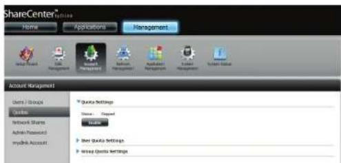 D-LINK DNS340L - Quotas - 1