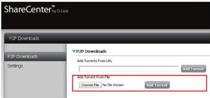 D-LINK DNS340L - Add Torrents from File (Ajouter des torrents à partir d'un fisquier): - 2