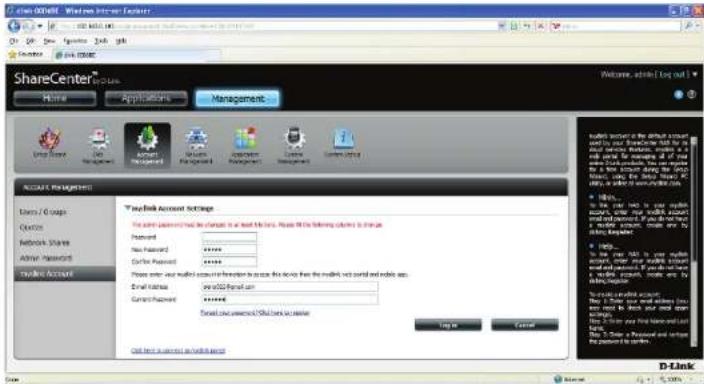 D-LINK DNS340L - Saisissez votre adresse e-mail et votre mot de passer pour enregistrer ce périphérique sur le service mydlink. - 6