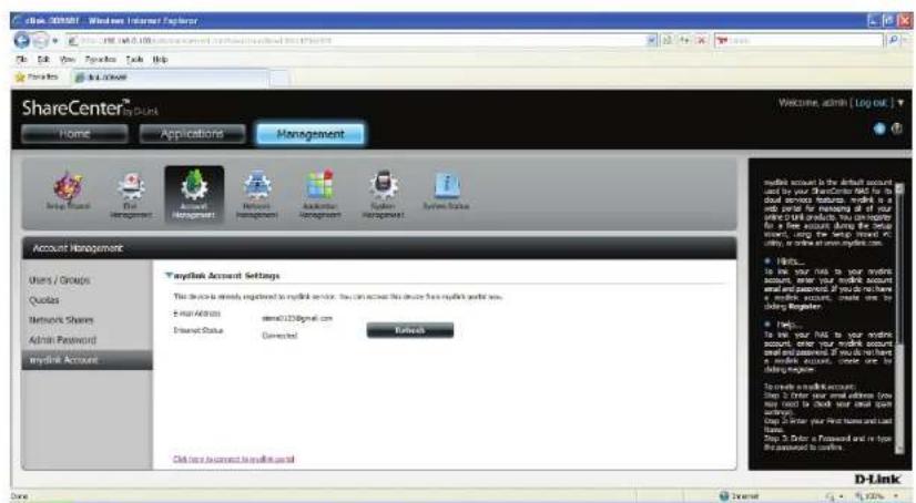 D-LINK DNS340L - Saisissez votre adresse e-mail et votre mot de passer pour enregistrer ce périphérique sur le service mydlink. - 9