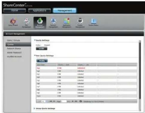 D-LINK DNS340L - Quotas - 3