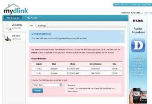 D-LINK DNS340L - Contrôlez votre compte mydlink - 2