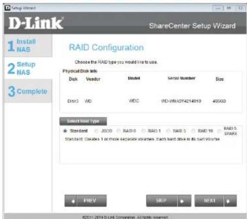 D-LINK DNS340L - Configuration du disque dur - 1