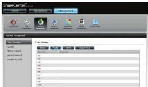 D-LINK DNS340L - Modification des utilisateurs - 1