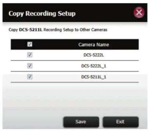 D-LINK DNS340L - My Surveillance - Configuration - Configuration de l'enregistrement - 5