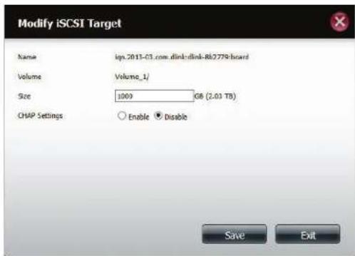 D-LINK DNS340L - Modification d'une cible iSCSI - 2