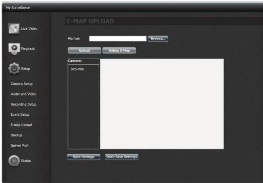 D-LINK DNS340L - My Surveillance - Configuration - Chargement d'E-map - 1