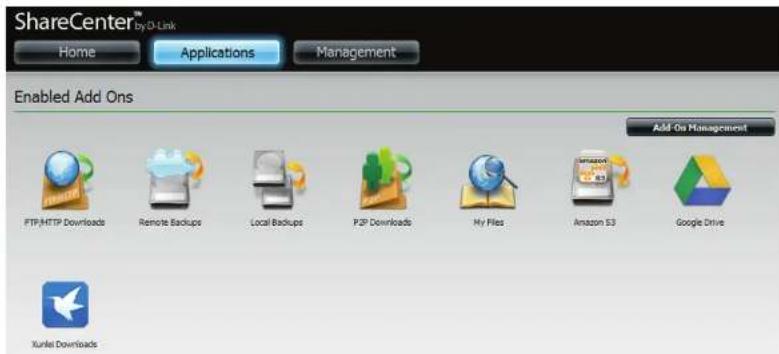 D-LINK DNS340L - Paramètres de l'application - 1