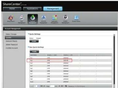 D-LINK DNS340L - Quotas - 5