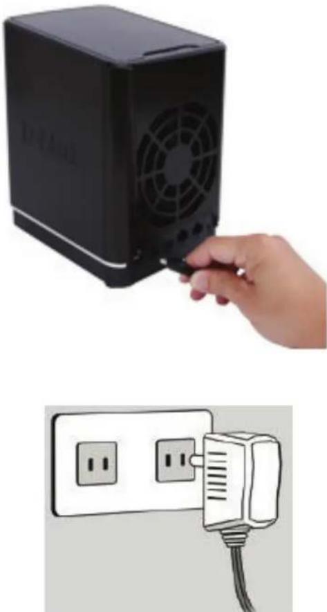 D-LINK DNS340L - Branchez I'adaptateur secteur externe - 1