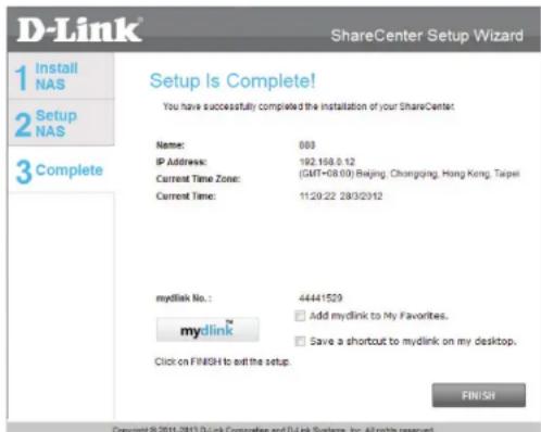 D-LINK DNS340L - Enregistrement sur mydlink - 5