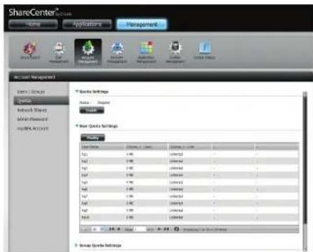 D-LINK DNS340L - Quotas - 2