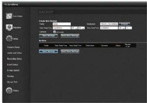 D-LINK DNS340L - My Surveillance - Configuration - Sauvegarde - 6