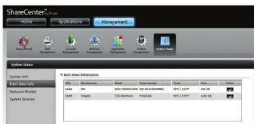 D-LINK DNS340L - Hard Drive Info (Informations sur le disque dur) - 1