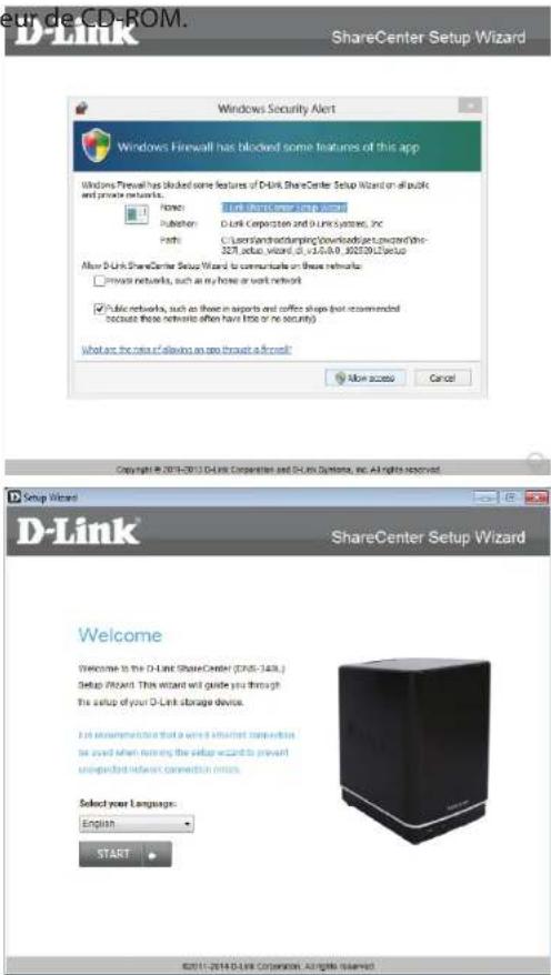D-LINK DNS340L - Installation sous Windows Assistant de configuration - 1