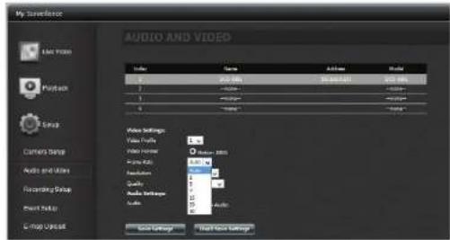 D-LINK DNS340L - My Surveillance -Configuration - Audio et video - 3