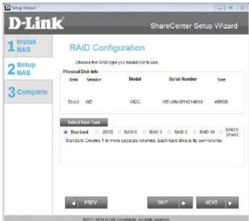 D-LINK DNS340L - Configuration du disque dur - 2